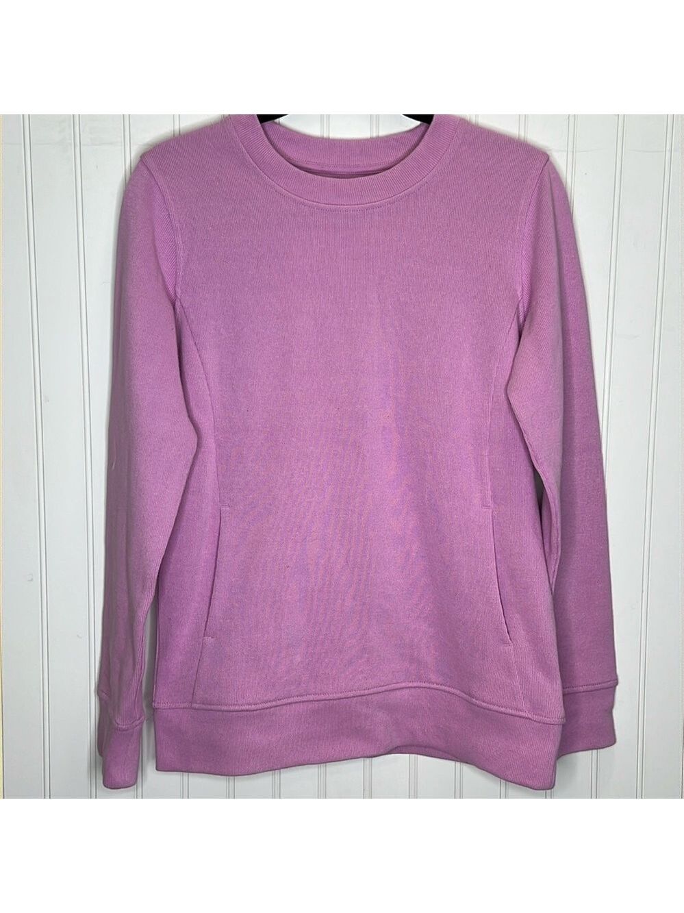 Duluth Trading Company Pink Ribbed Crew Sweatshirt Size Extra Small